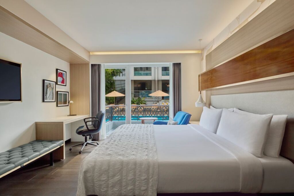 Classic-1 king-Balcony-Pool view